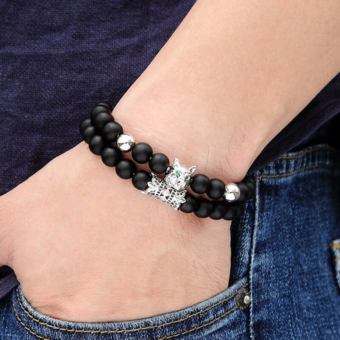 Bracelet Loup Yoga (Perle)